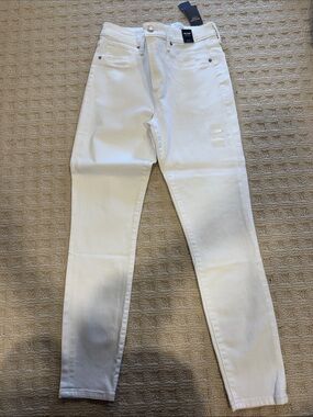 Abercrombie & Fitch White Women’s Skinny Jeans - High-Rise